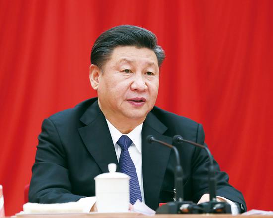 中國共產(chǎn)黨第十九屆中央委員會第三次全體會議，于2018年2月26日至28日在北京舉行。中央委員會總書記習(xí)近平作重要講話。 新華社記者 鞠鵬/攝